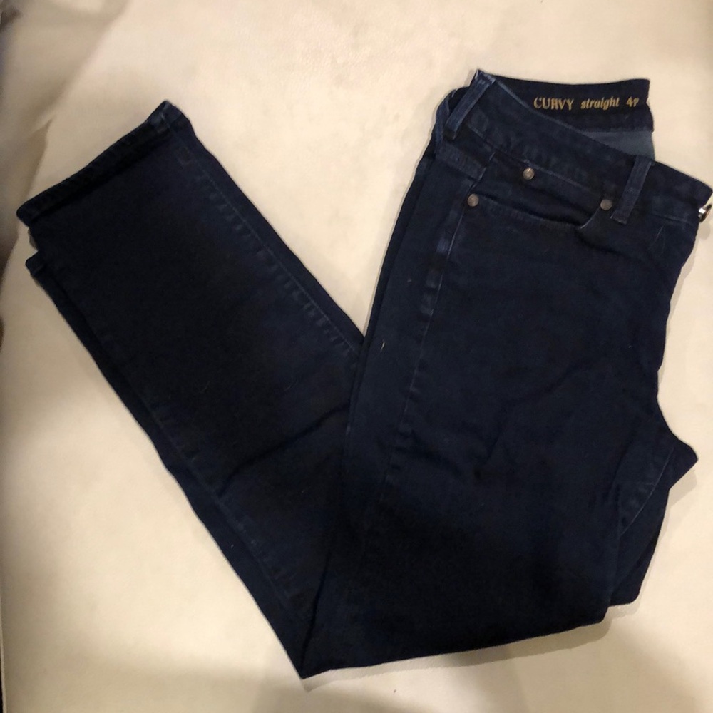 Talbots NWOT ‘curvy’ straight leg dark denim jeans